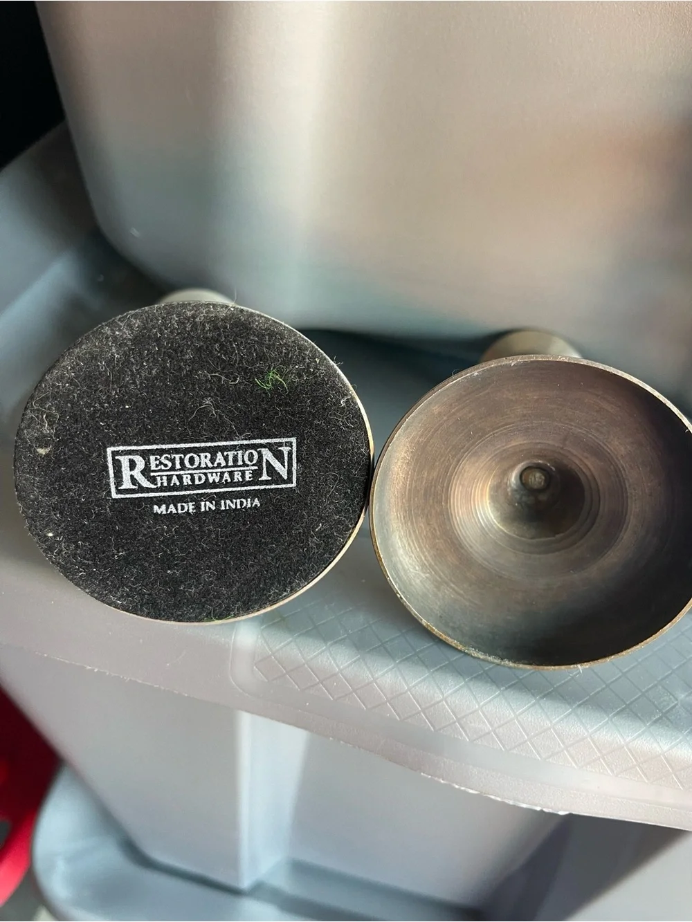 Restoration Hardware Metallic Bronze Tone Candle Holders - Pair